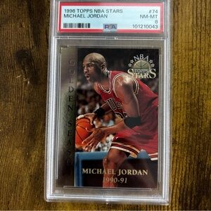 Topps Michael Jordan Card with Gold Foil and Blue Accents